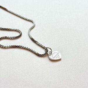 Tiffany and Co. 925 Silver Heart Pendant on Chain/Necklace